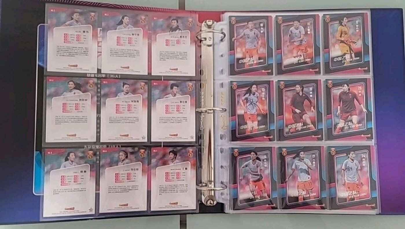中国国家女子足球队官方球星卡2019年，全新卡册，全套36枚