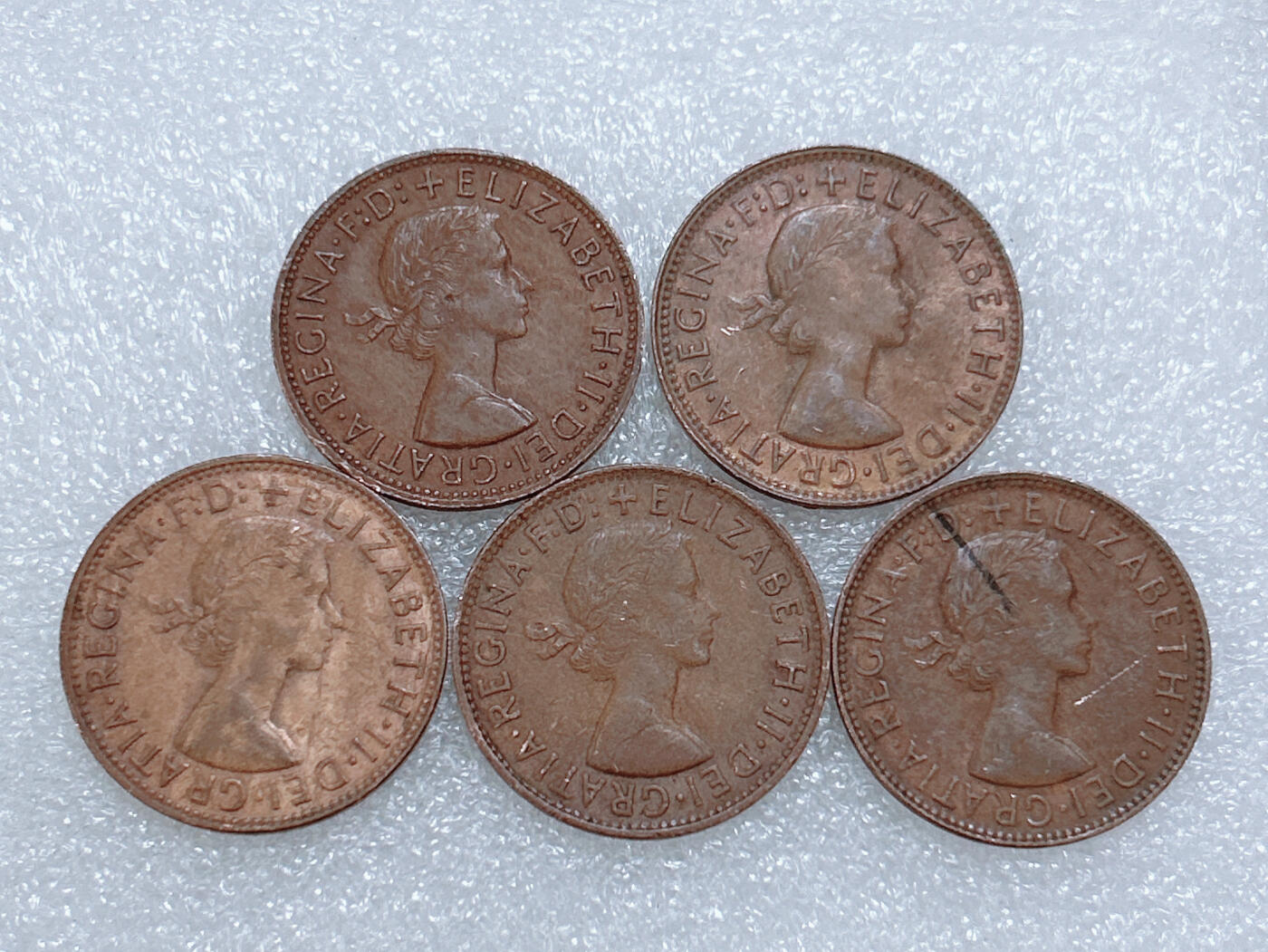 第一海外回流一元起拍收藏 散集专场  第284期 澳大利亚1便士铜币 5枚 伊丽莎白女王版