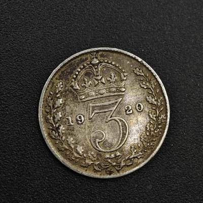 【淘币小摊】实时拍第八百三十七拍   散币银币场   满百包邮可预留二周 每周一统一发货   - 英国1920年乔治五世3便士银币