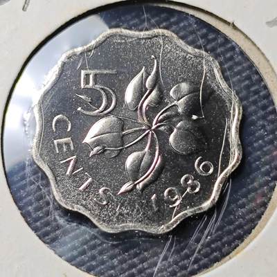 KK钱币收藏小铺 《套币 好品/批量散币专场》  2月预留时间 周末发货 -   1986斯威士兰5分 好品