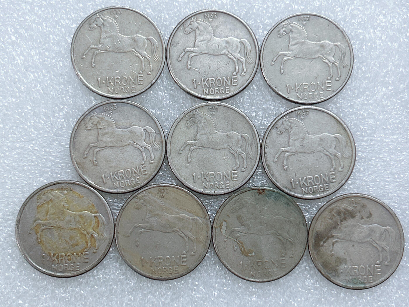 第一海外回流一元起拍收藏 散集专场  第284期 挪威1克朗硬币 10枚