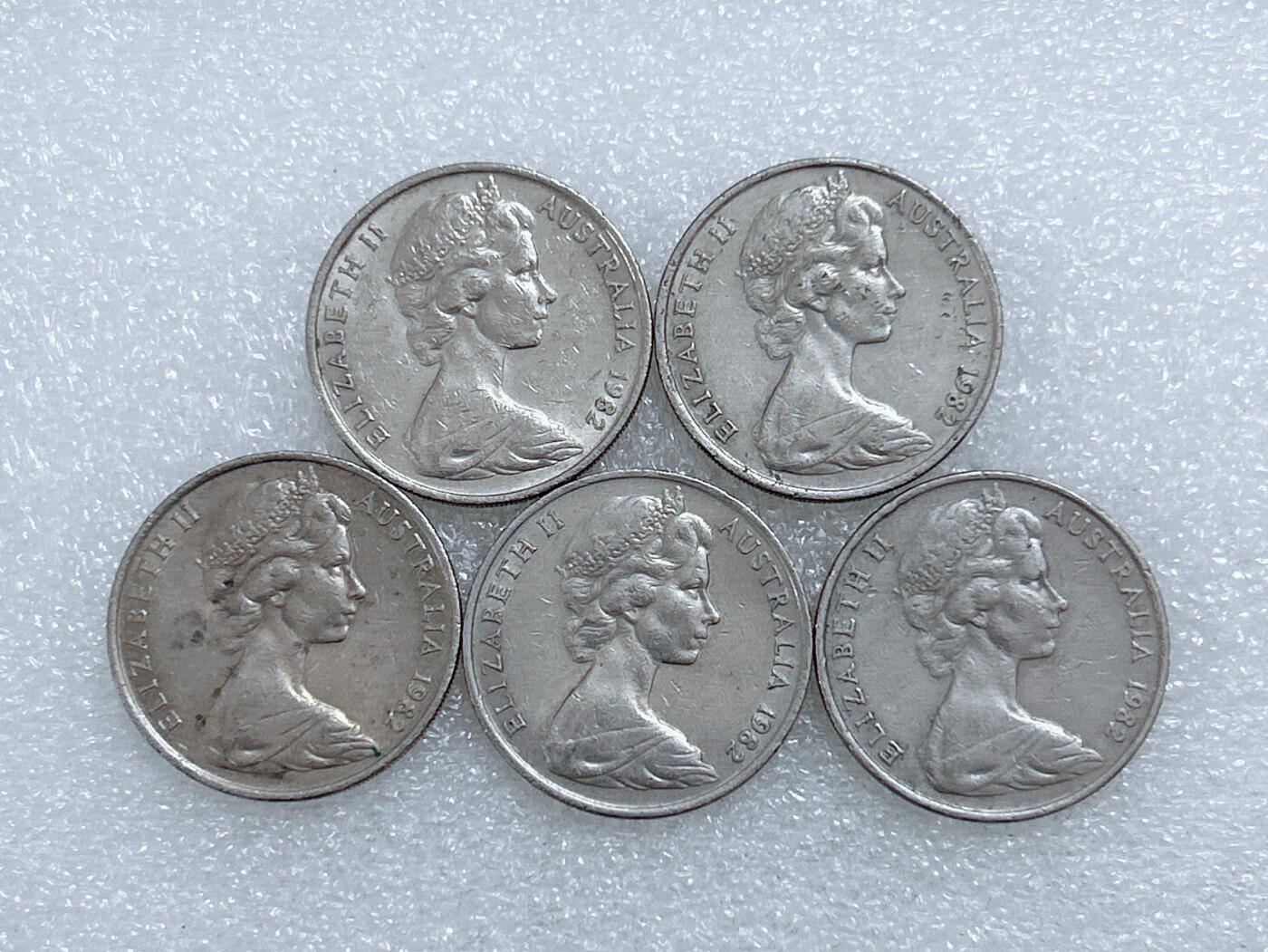 第一海外回流一元起拍收藏 散集专场  第284期 澳大利亚1982年20分硬币 5枚