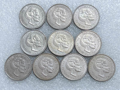 第一海外回流一元起拍收藏 散集专场  第284期 - 丹麦玛格丽特二世1克朗硬币 10枚