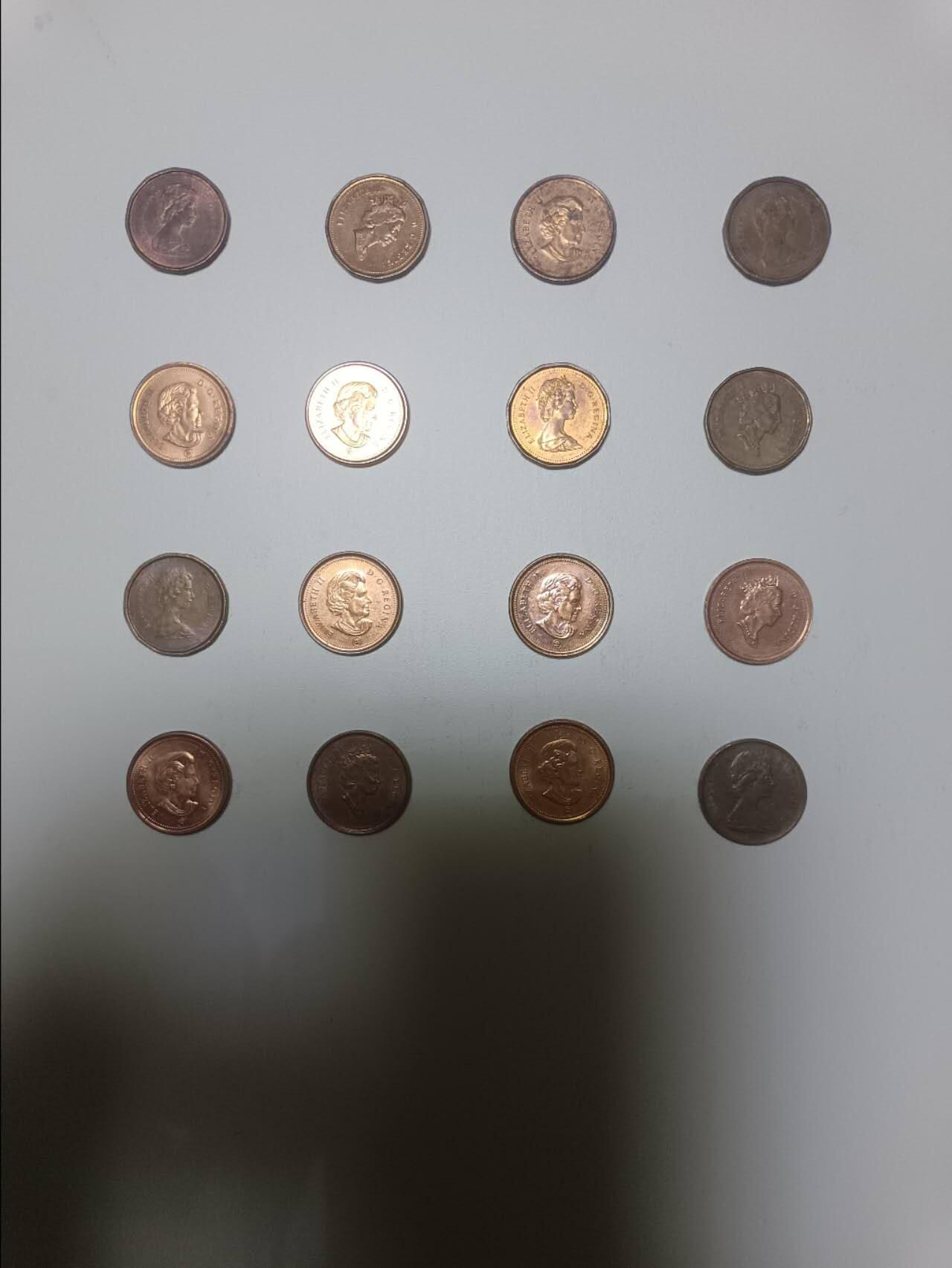 【20260101】非全新纸币和硬币第320场 加拿大1分16枚硬币