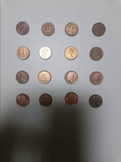 【20260101】非全新纸币和硬币第320场 - 加拿大1分16枚硬币