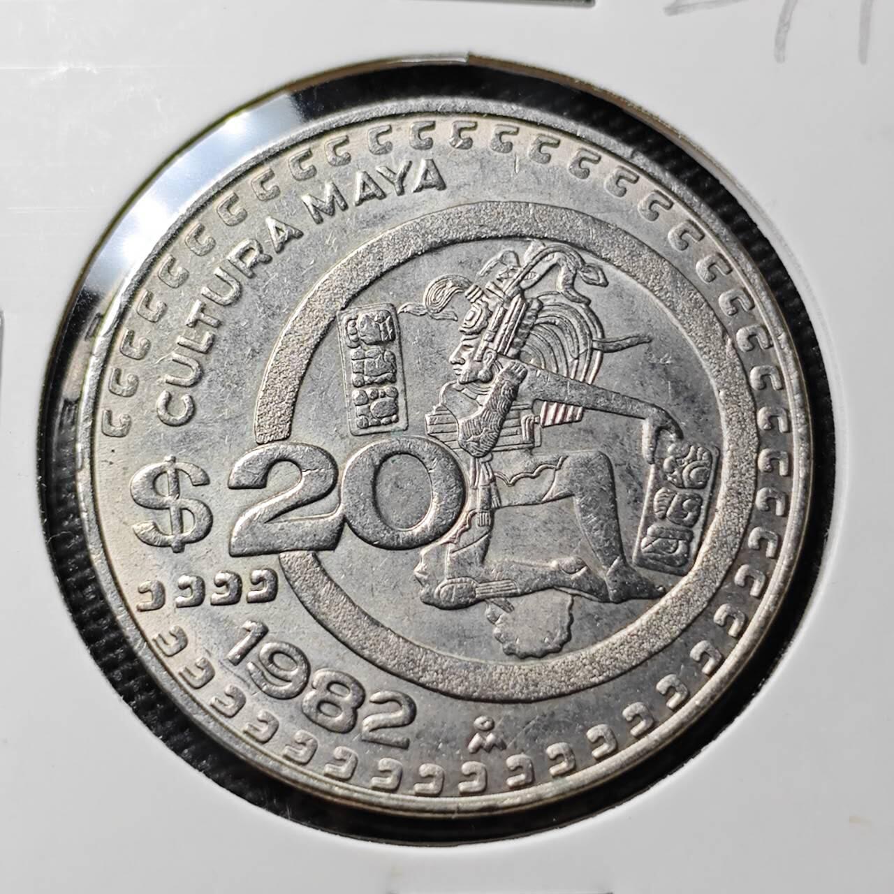 KK钱币收藏小铺 《套币 好品/批量散币专场》  2月预留时间 周末发货  1982墨西哥20比索 好品