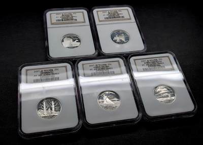 凡希社世界钱币微拍第三百十六期 - 2001美国国家公园银币PS五枚套NGC-PF69UC
