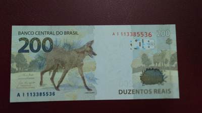 【新年二拍】世界钱币～微拍第223期暨2025年第63期  裸钞专场超低起拍 欢迎参与 - 2020年巴西200雷亚尔 全新绝品无47尾号5536