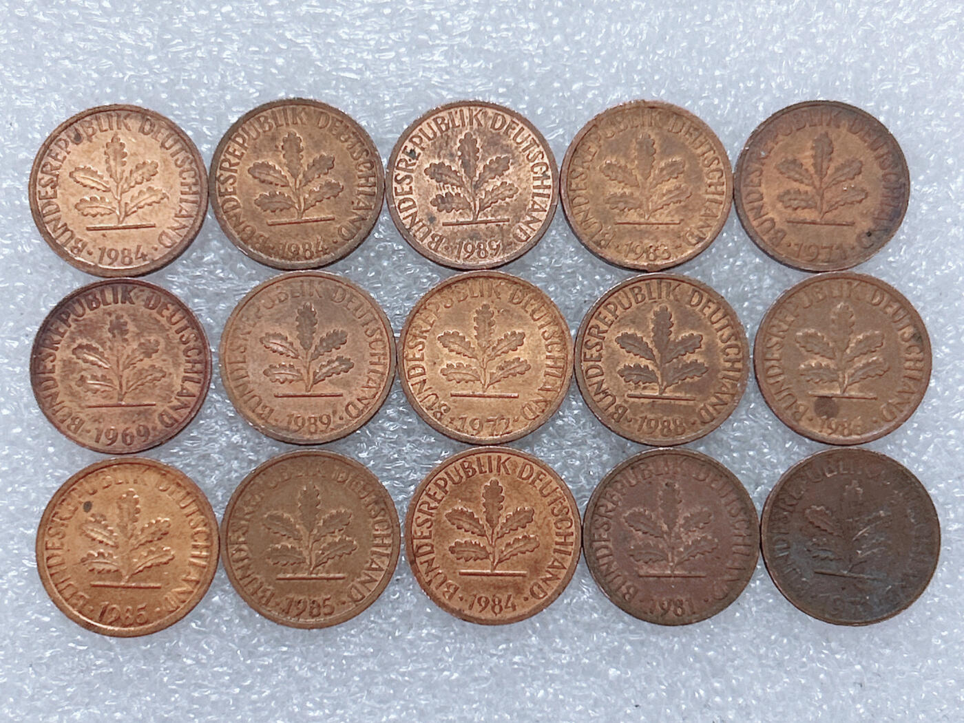 第一海外回流一元起拍收藏 散集专场  第284期 德国1芬尼硬币 15枚