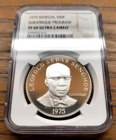 凡希社世界钱币微拍第三百十六期 - 1975塞内加尔欧非合作50法郎大银精铸NGC-PF69UC