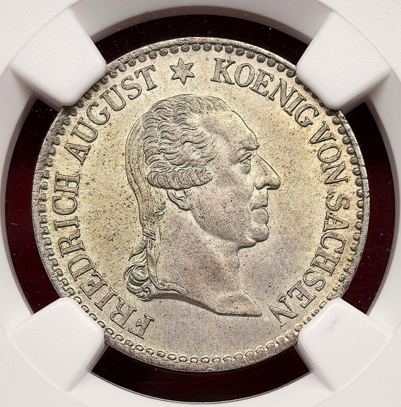 凡希社世界钱币微拍第三百十六期 1827德国萨克森国王逝世1/6泰勒纪念银币NGC-MS62