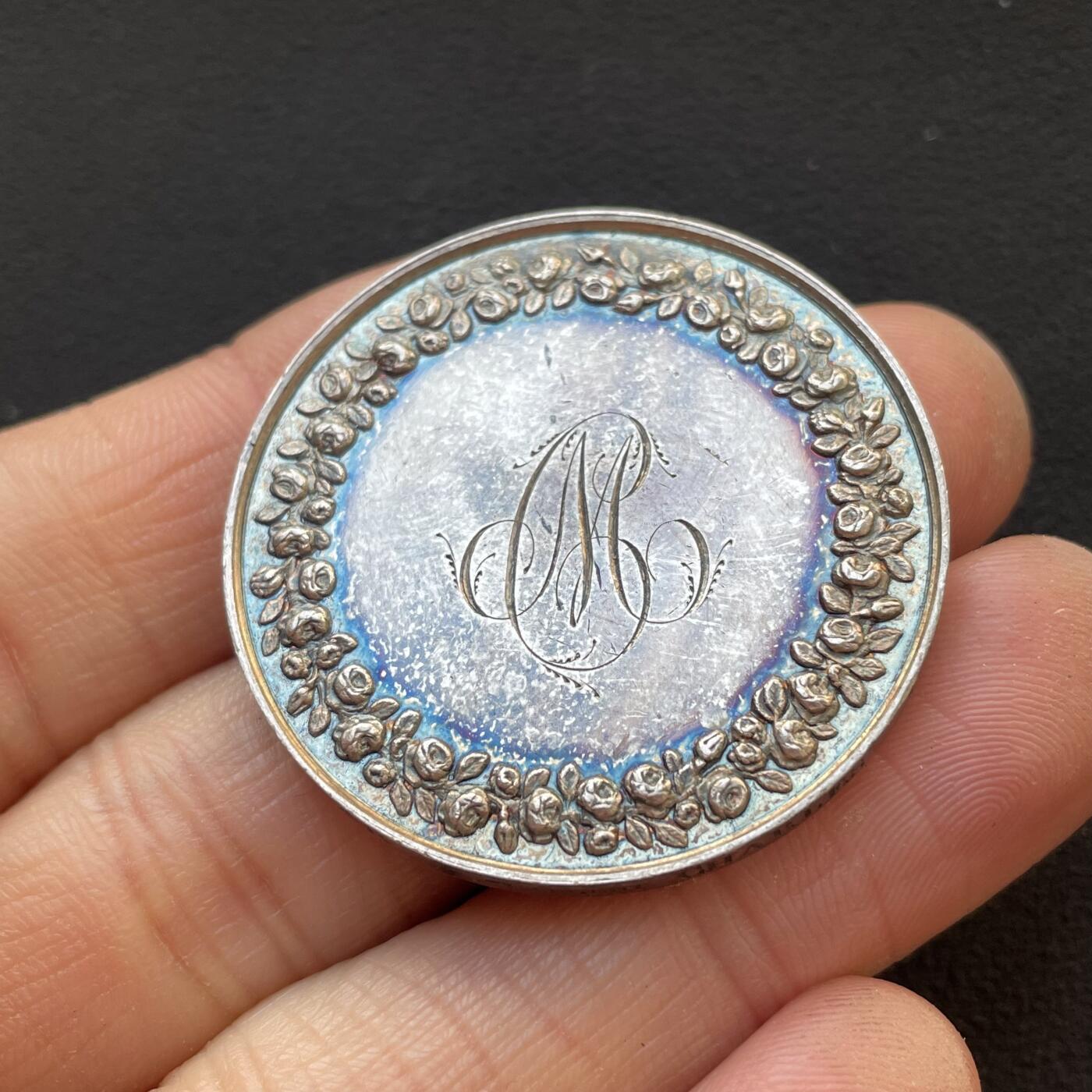 「木头集藏」章牌专场-第65场 1848年法国婚礼纪念银章，直径：36.4 mm，22 g，边铭：手指 ARGENT，正面刻画圣经故事人物：雅各与拉结