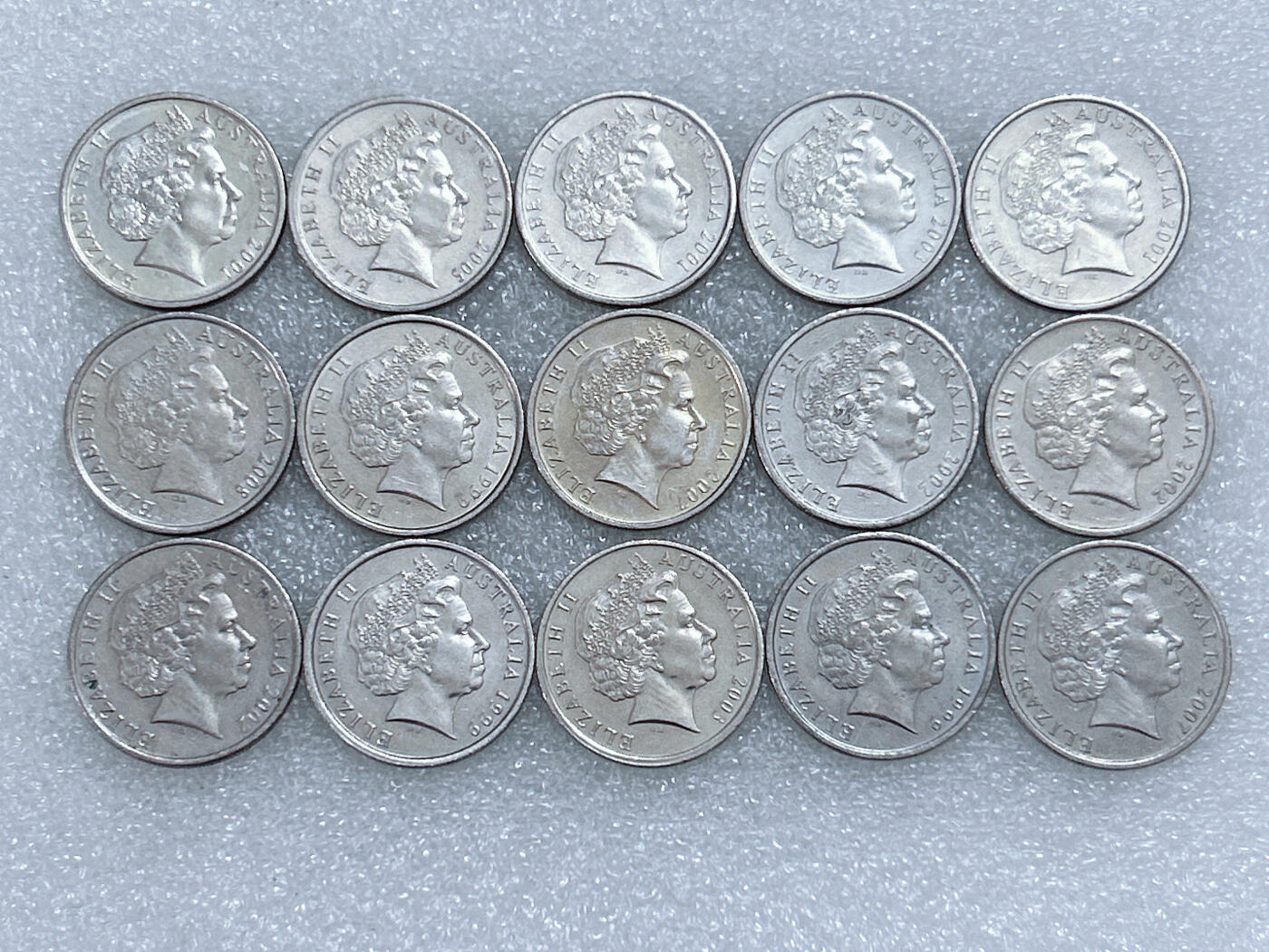 第一海外回流一元起拍收藏 散集专场  第284期 澳大利亚10分硬币 女王老年版 15枚 原光品