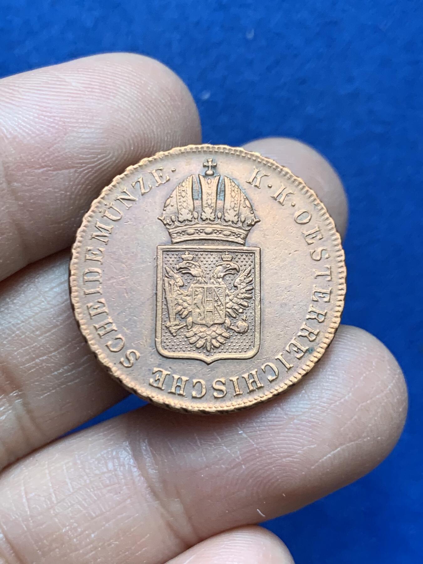 《竞宝斋》第453场 周日，周一 2场连拍 （全场包邮，欢迎送拍） 奥地利 1816年 1克洛泽