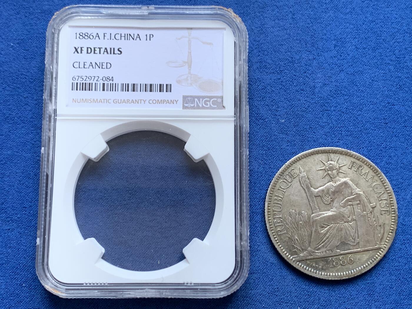 《竞宝斋》第453场 周日，周一 2场连拍 （全场包邮，欢迎送拍） NGC砸盒重养包浆 1886坐洋加重银币