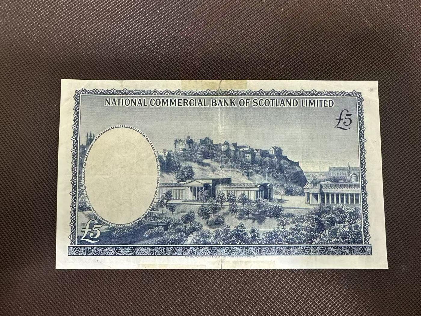喜羊羊钱币收藏2025第11期(流通品相场) 苏格兰/国民银行	P-272 1964年5镑		品相如图				G004785			