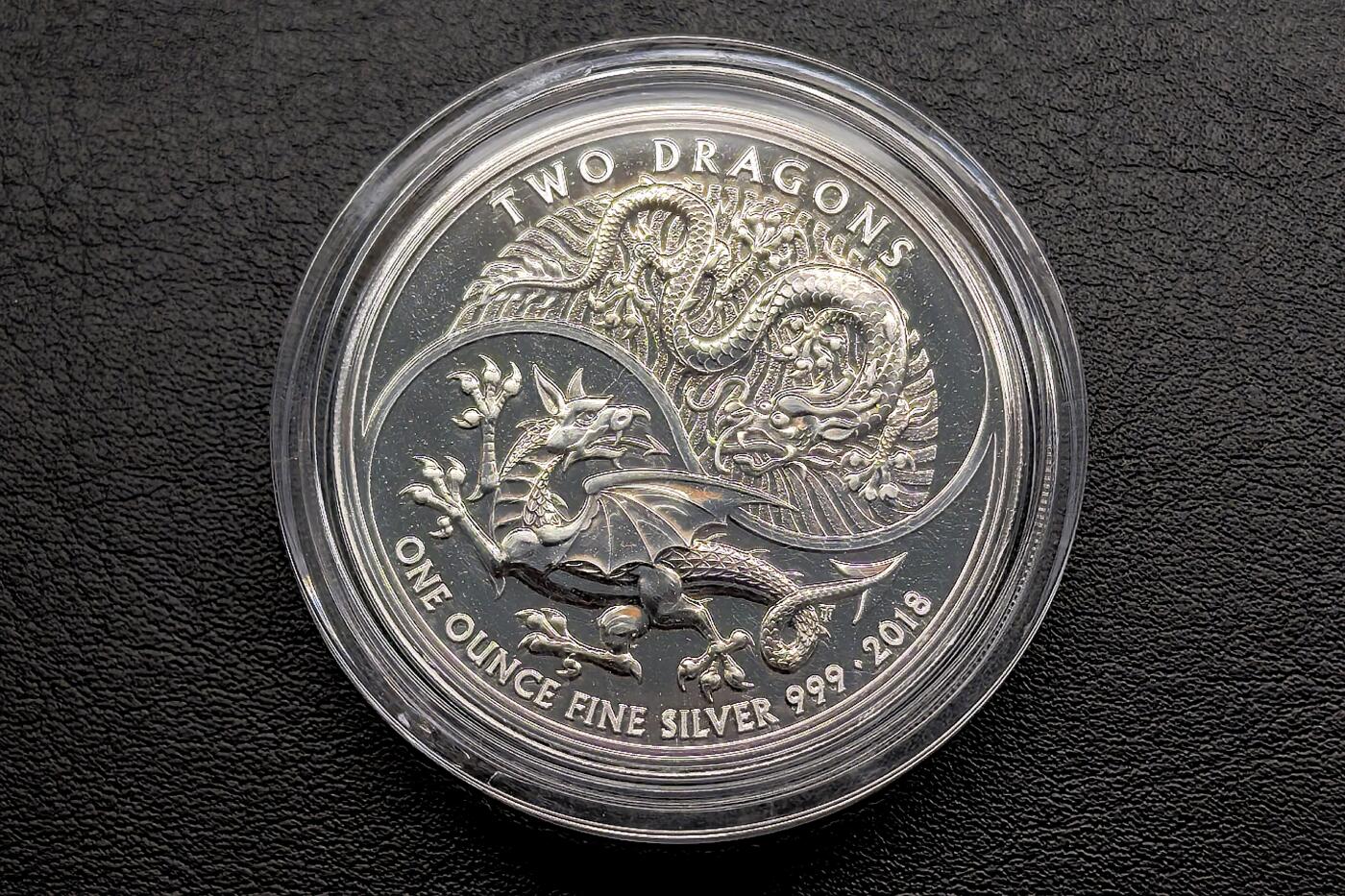 凡希社世界钱币微拍第三百十六期 2018英国双龙1盎司银币全品