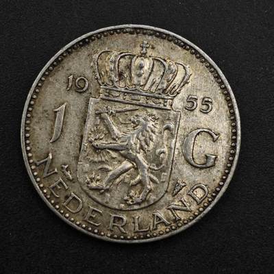 【淘币小摊】实时拍第八百三十七拍   散币银币场   满百包邮可预留二周 每周一统一发货   - 荷兰1955年1盾银币