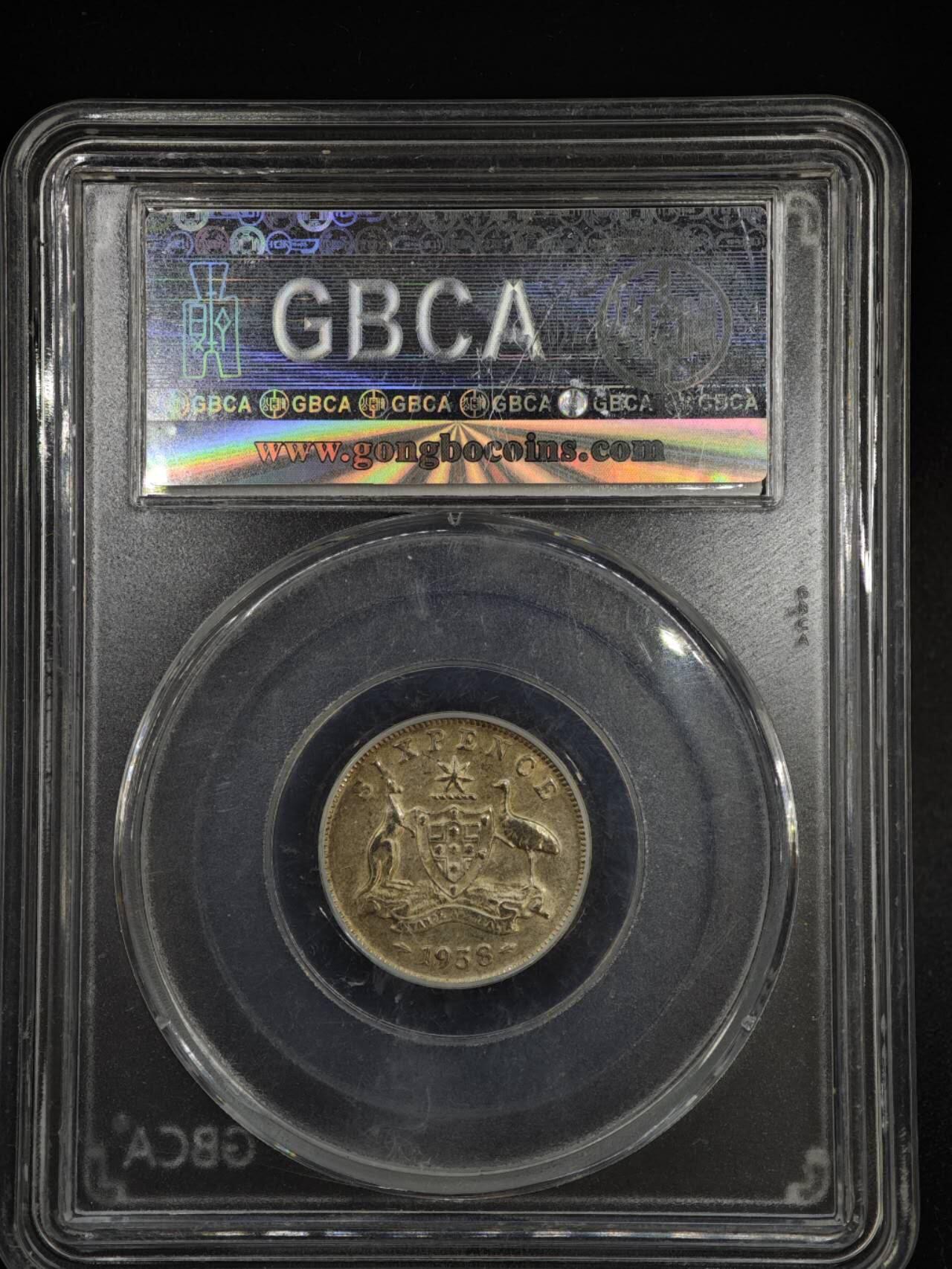 【淘币小摊】实时拍第八百三十七拍   散币银币场   满百包邮可预留二周 每周一统一发货   澳大利亚1958年6便士银币