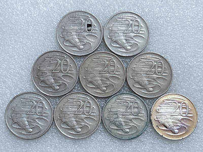 第一海外回流一元起拍收藏 散集专场  第284期 - 澳大利亚1980年20分硬币 9枚