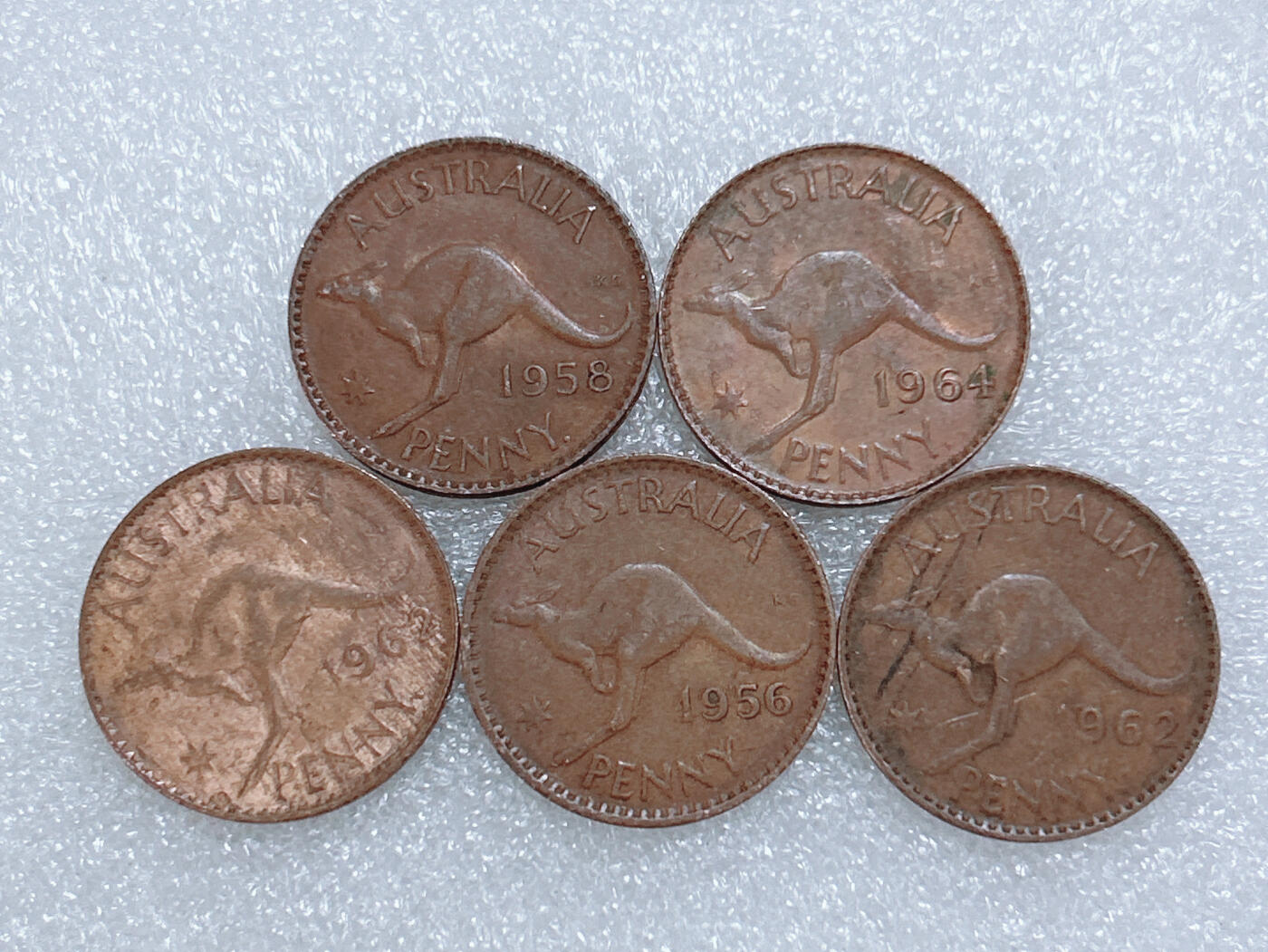 第一海外回流一元起拍收藏 散集专场  第284期 澳大利亚1便士铜币 5枚 伊丽莎白女王版
