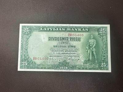 喜羊羊钱币收藏2025第11期(流通品相场) - 	拉脱维亚	P-21a 1938年25拉图		品相如图				B 951605			