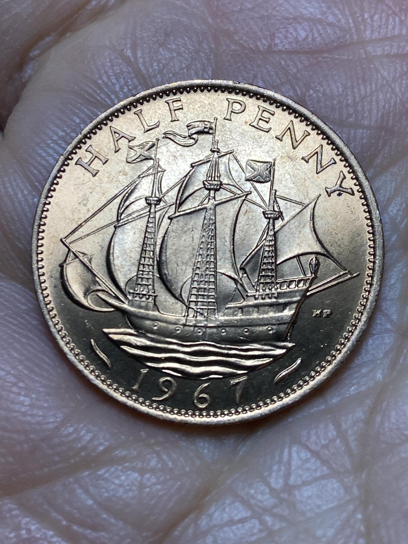 2026年第一场(总第一百七十场）外国好品散币场(免佣金) 原光好品–英国🇬🇧1967年半便士(伊丽莎白二世青年桂冠第二版，普制币关门年)