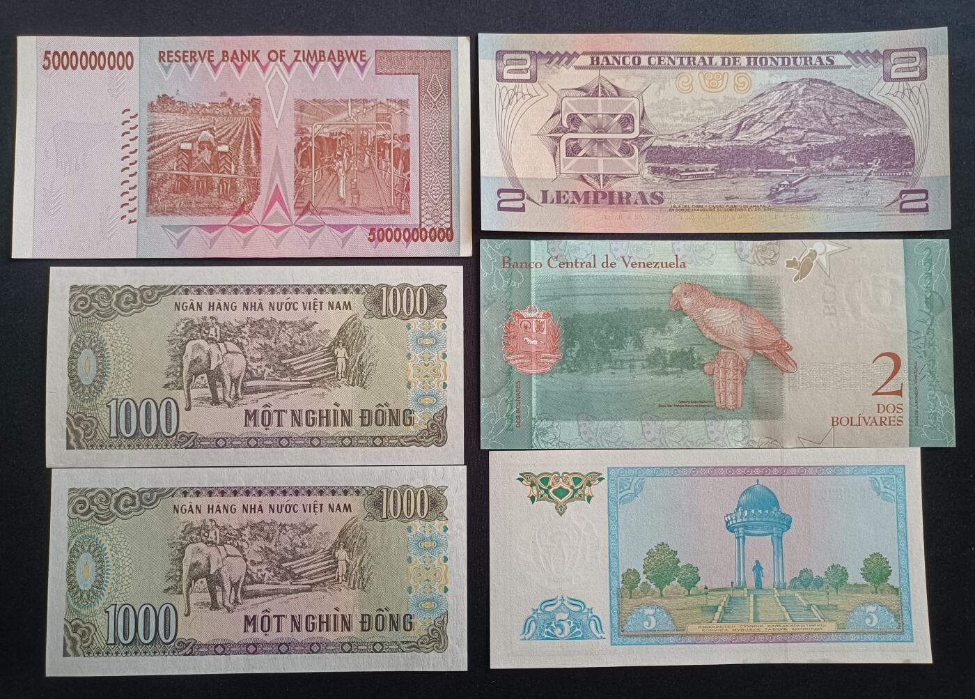 【游宝包邮场】蛇年第103期  各国钞票 6张【UNC/UNC-】