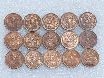 第一海外回流一元起拍收藏 散集专场  第284期 - 澳大利亚2分硬币 15枚 带光品