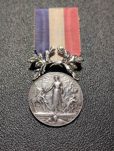 靖甫拍卖新拍第一场 - 法国内务部嘉奖奖章 银质章体14克