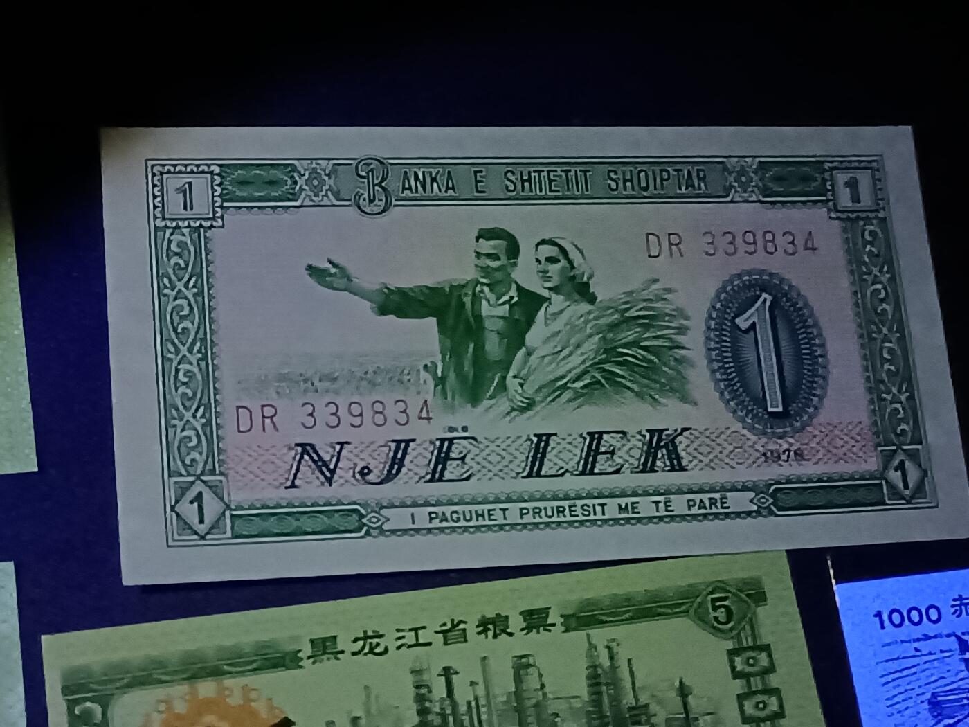 【游宝包邮场】蛇年第103期  伍分 贰分 壹分 阿尔巴尼亚 粮票【部分水洗 有荧光反应】