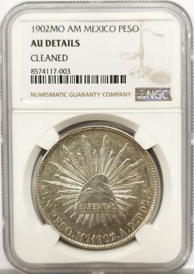 博洋堂“岁启嘉年”2026新年精品大拍专场暨第155期（全场包邮） - NGC AUD 墨西哥1902年MO AM直边鹰洋1比索银币，状态极佳，