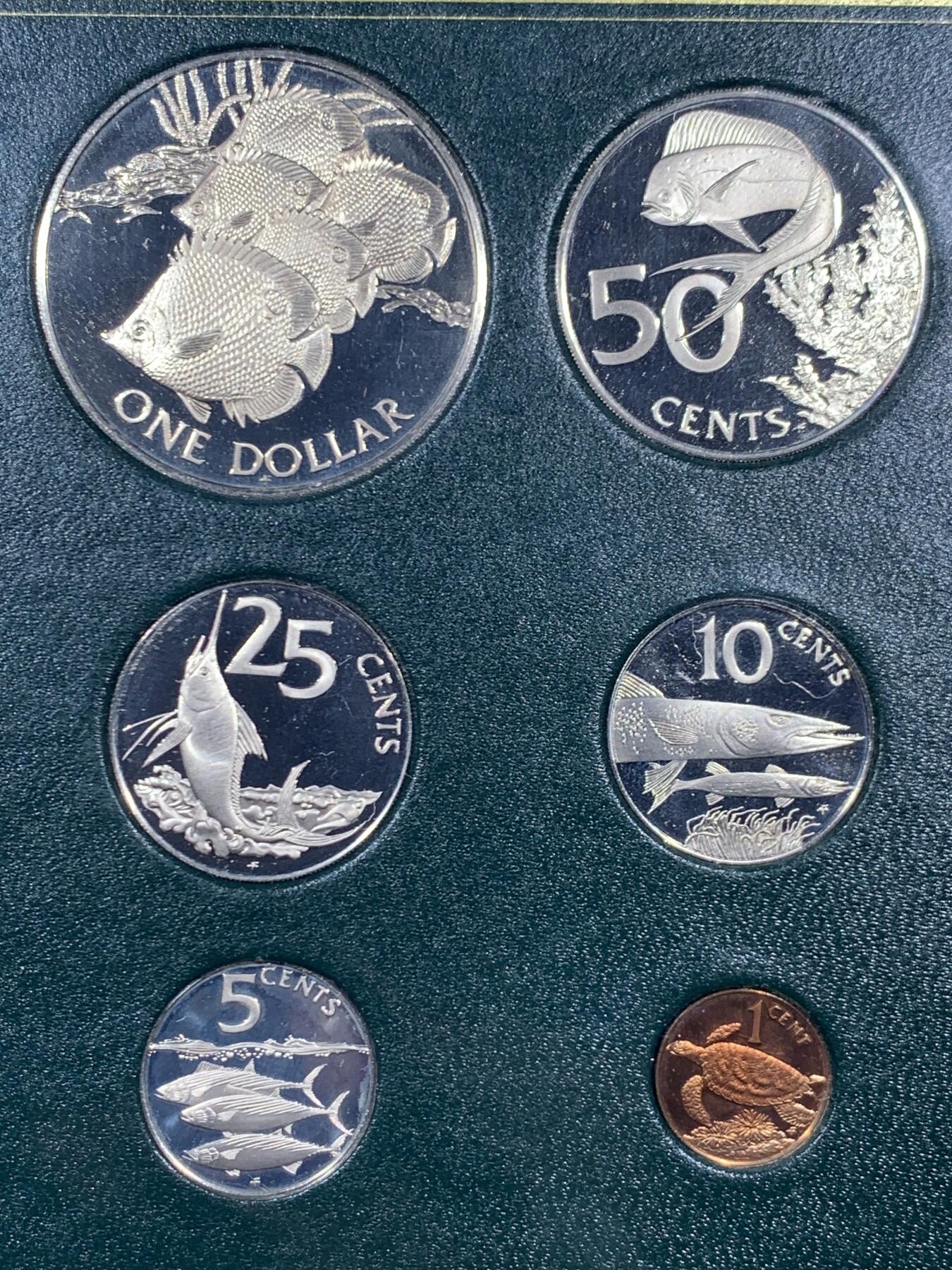 《竞宝斋》第453场 周日，周一 2场连拍 （全场包邮，欢迎送拍） 英属维尔京群岛 1985年 海洋动物套六枚铜镍精制套币 细节见图