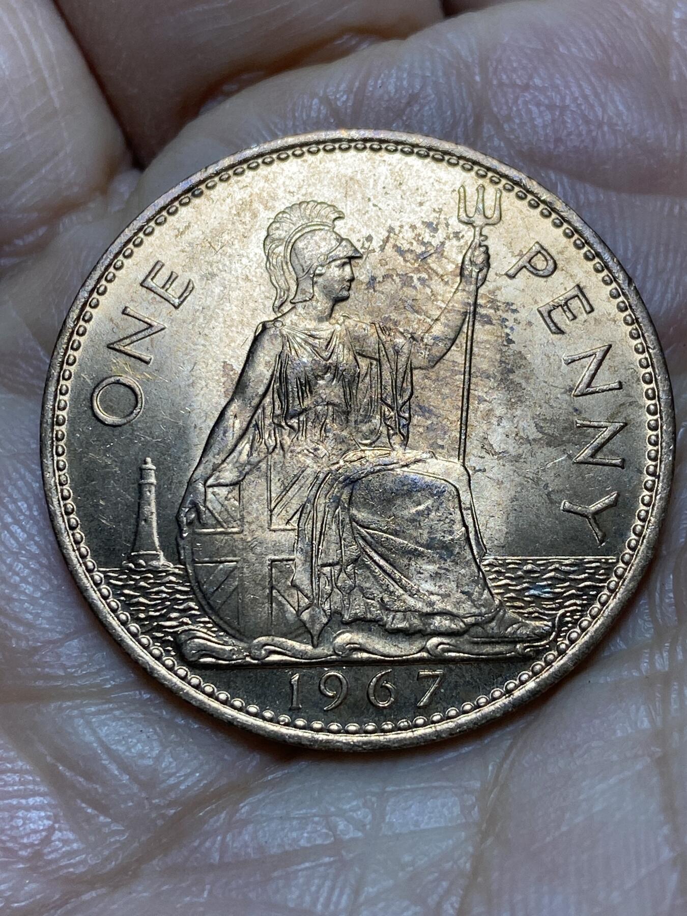 2026年第一场(总第一百七十场）外国好品散币场(免佣金) 原光好品–英国🇬🇧1967年1便士(伊丽莎白二世青年桂冠第二版，普制币关门年)