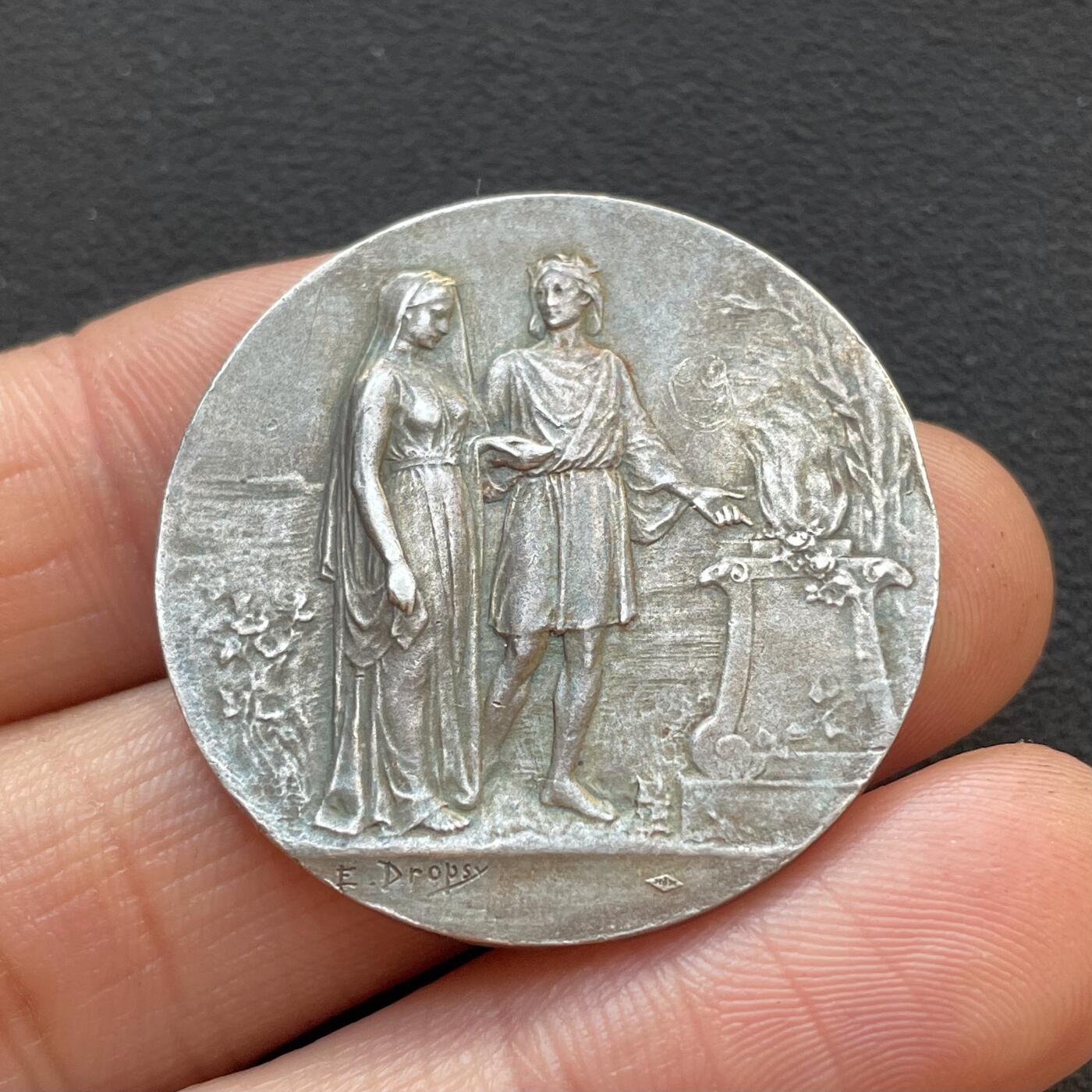 「木头集藏」章牌专场-第65场 1929年法国婚礼纪念银章，直径：33 mm，15 g，边铭：丰饶角 2ARGENT