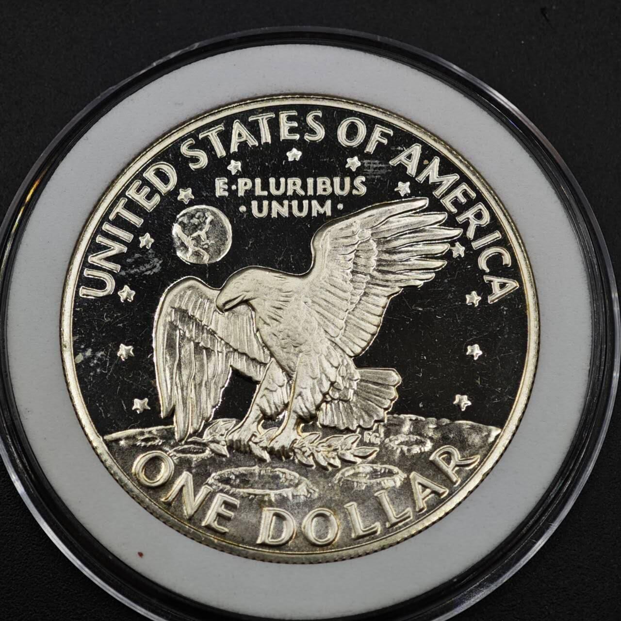 【淘币小摊】实时拍第八百三十七拍   散币银币场   满百包邮可预留二周 每周一统一发货   美国1973年艾森豪威尔1元精制银币