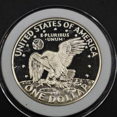 【淘币小摊】实时拍第八百三十七拍   散币银币场   满百包邮可预留二周 每周一统一发货   - 美国1973年艾森豪威尔1元精制银币