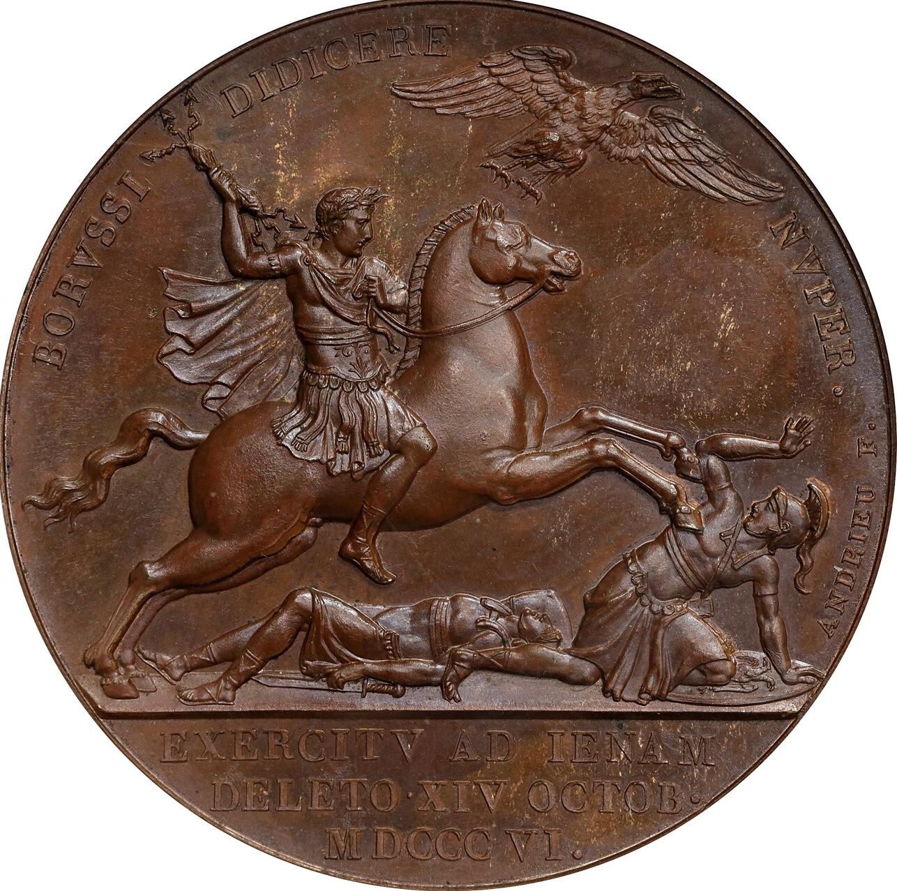 法国1806年拿破仑一世耶拿之战原铸铜章  PCGS-SP64亚军分