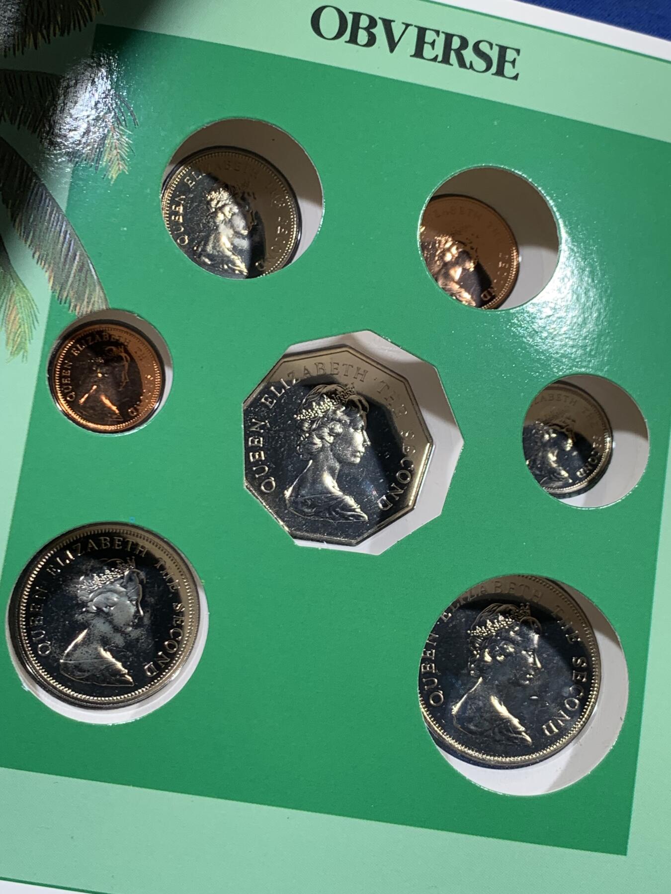 《竞宝斋》第453场 周日，周一 2场连拍 （全场包邮，欢迎送拍） 图瓦卢 1985年 海洋动物套七枚铜镍 英国皇家造币厂发行 相对少见的年份 细节见图