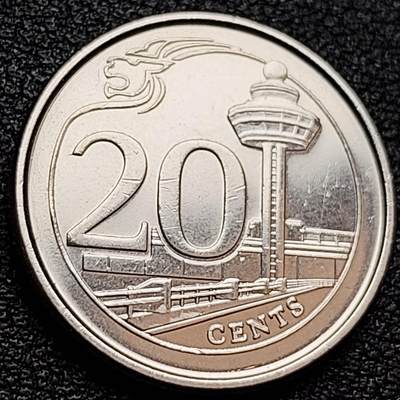 泉币菌-第157场-跨年欢乐场（特修改截拍时间为23:30分） - 新加坡20分硬币21mm建筑 2015年