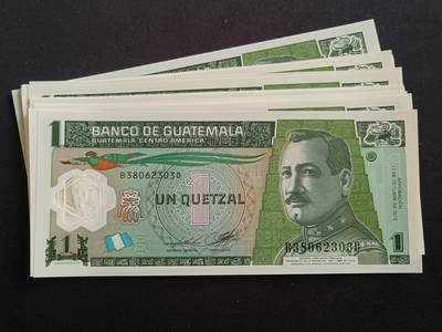 【游宝包邮场】蛇年第103期  - 危地马拉-1格查尔 20张【UNC/UNC- 个别AU】