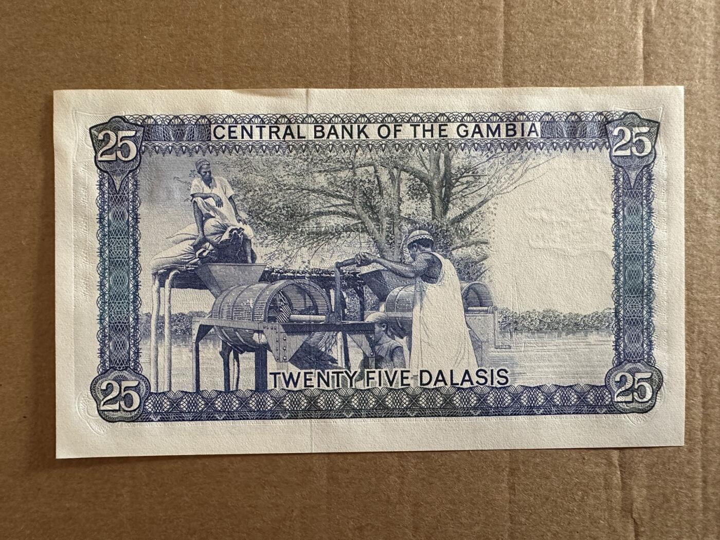 🐍甜小邱世界纸币收藏🐍第138期精品场💐 111豹子号无347靓号 全新UNC 冈比亚 25达拉西