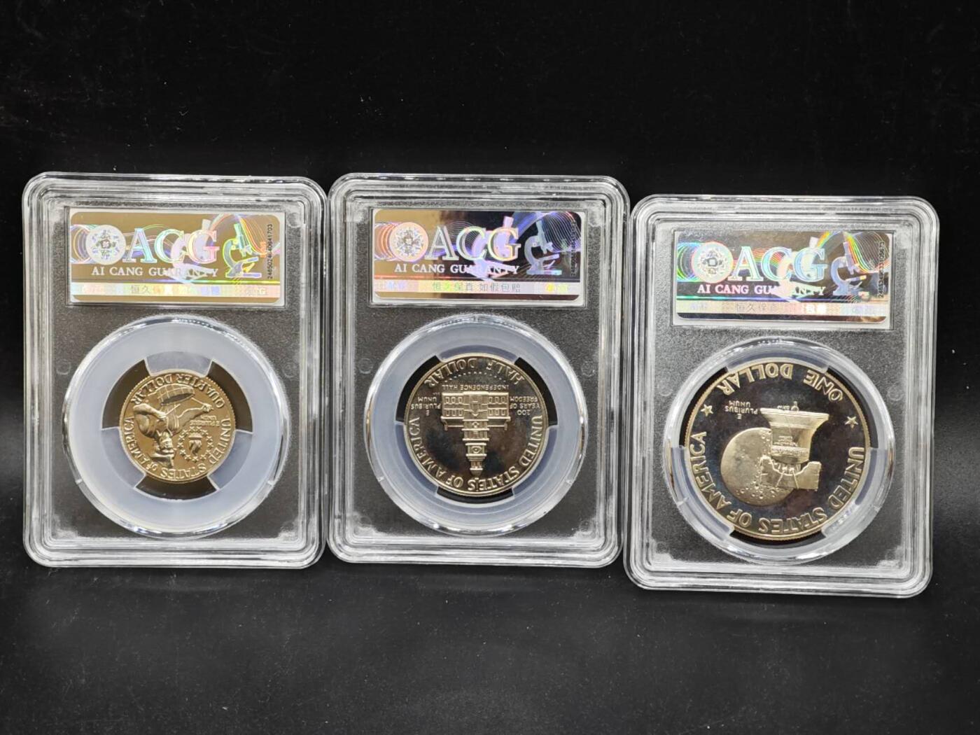 【淘币小摊】实时拍第八百三十七拍   散币银币场   满百包邮可预留二周 每周一统一发货   美国1976年建国200周年精制纪念3枚套