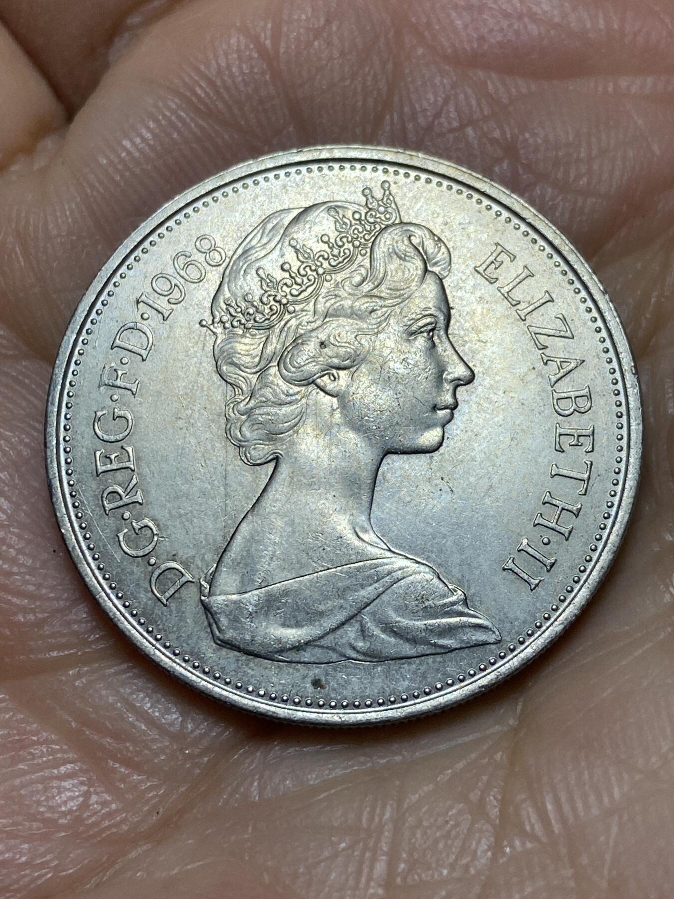 2026年第一场(总第一百七十场）外国好品散币场(免佣金) 英国🇬🇧1968年10新便士(伊丽莎白二世中年花冠，十进制第一版首发年)