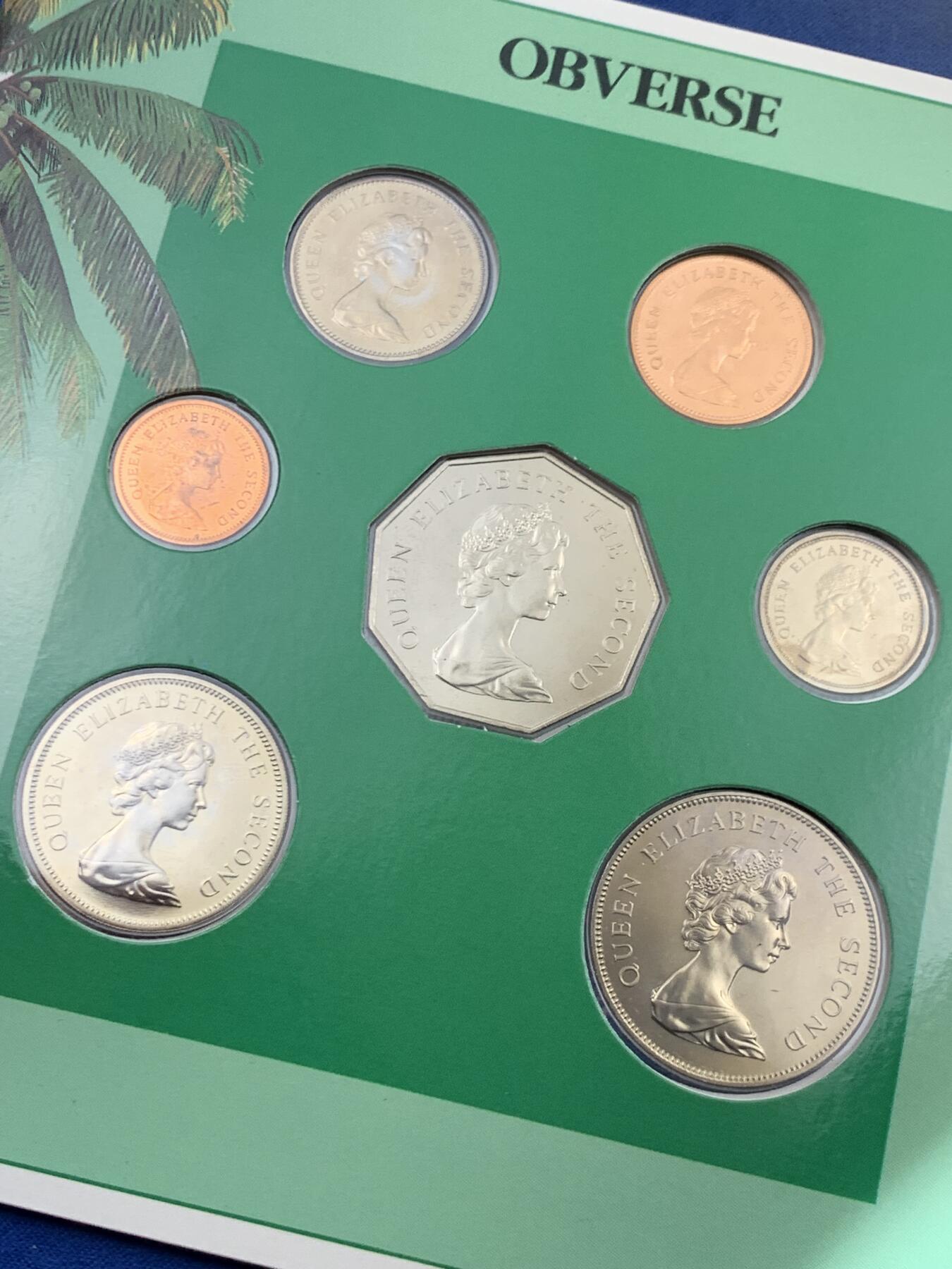 《竞宝斋》第453场 周日，周一 2场连拍 （全场包邮，欢迎送拍） 图瓦卢 1985年 海洋动物套七枚铜镍 英国皇家造币厂发行 相对少见的年份 细节见图