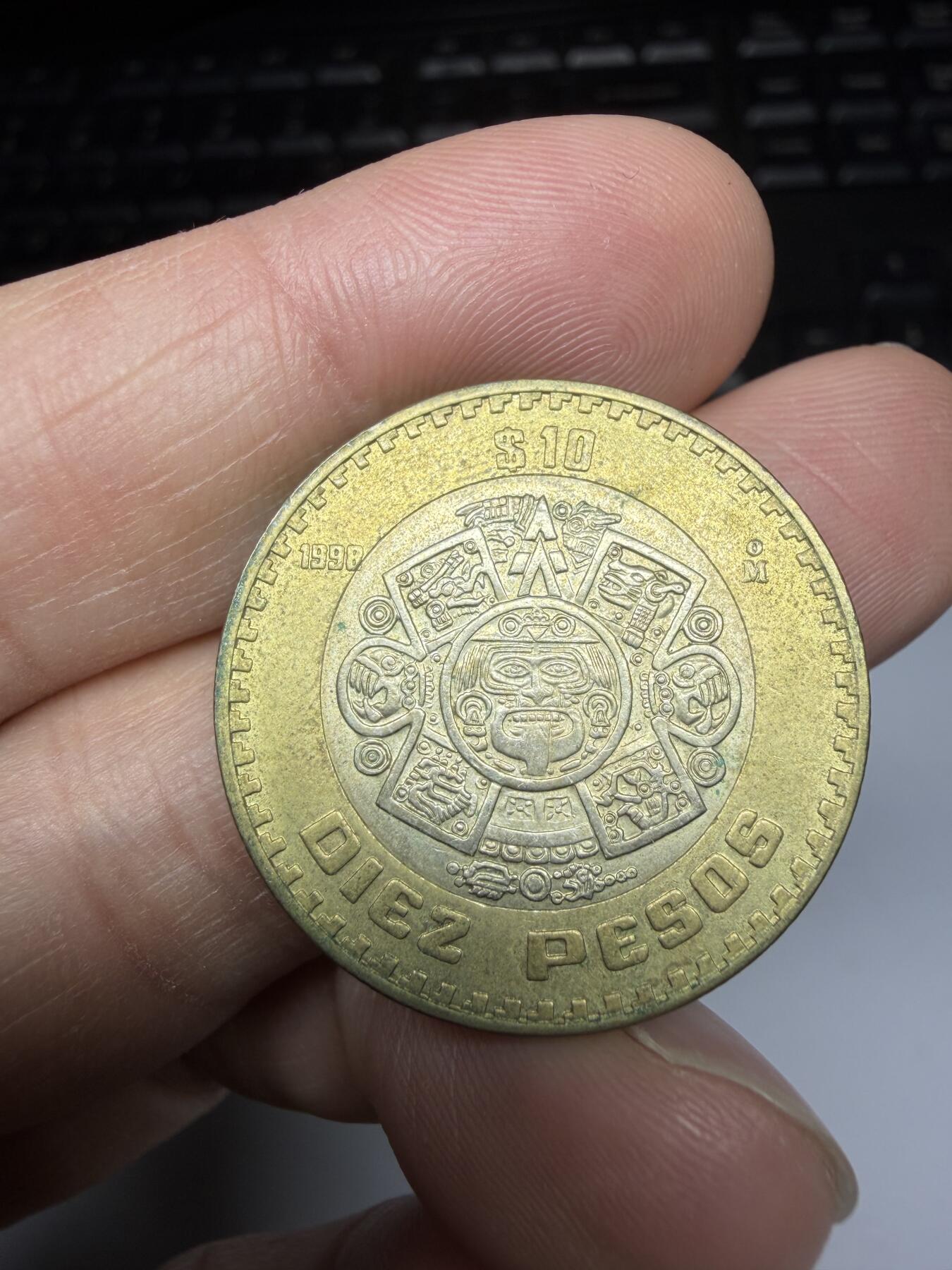 2025年集古藏今外币拍卖第十一期-第6场—（总第296拍），可以寄存60天，满160元包邮。 1998年墨西哥10比索