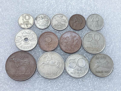 第一海外回流一元起拍收藏 散集专场  第284期 - 挪威硬币 13枚 无重复