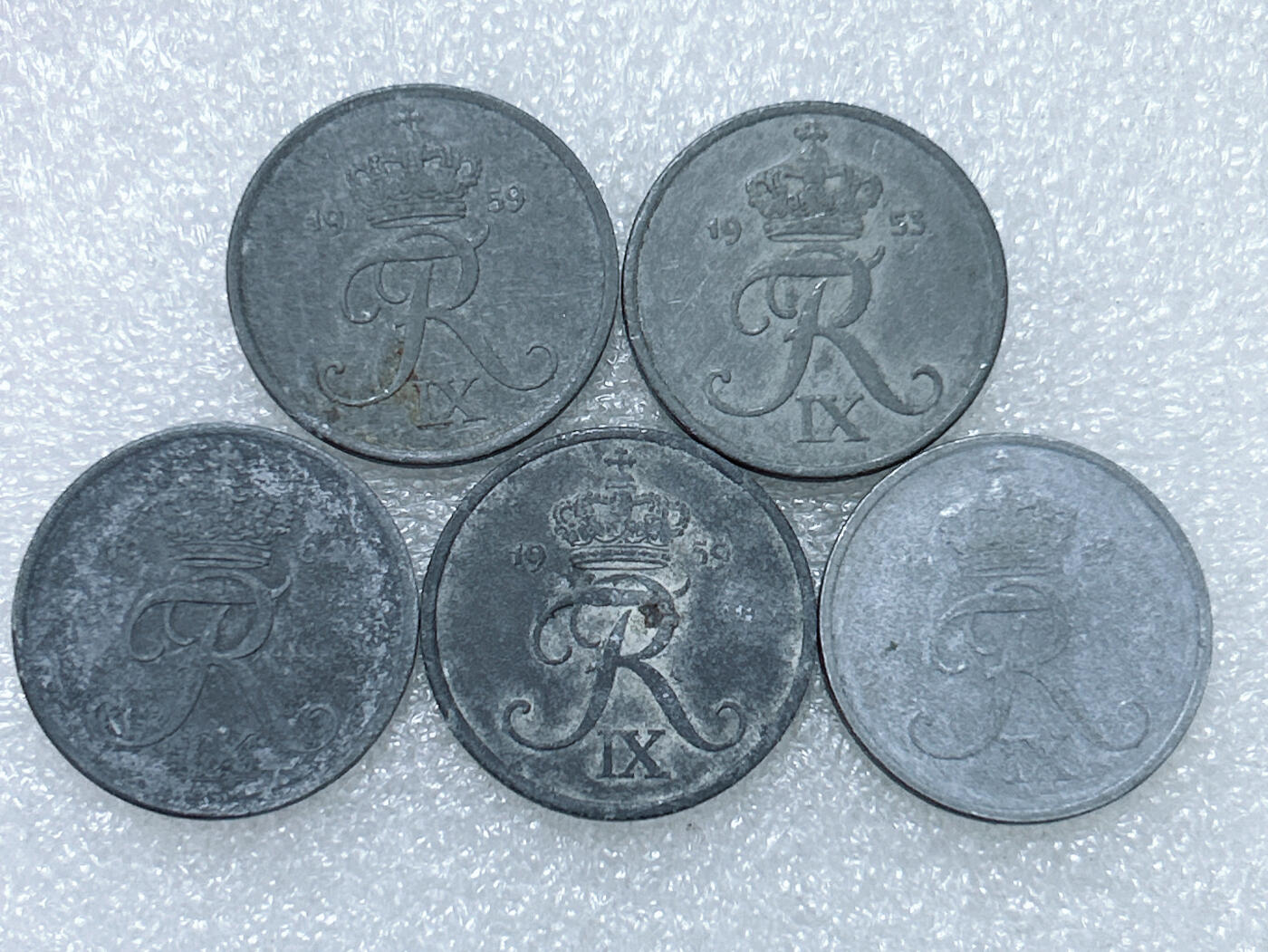 第一海外回流一元起拍收藏 散集专场  第284期 丹麦5欧尔锌币 5枚