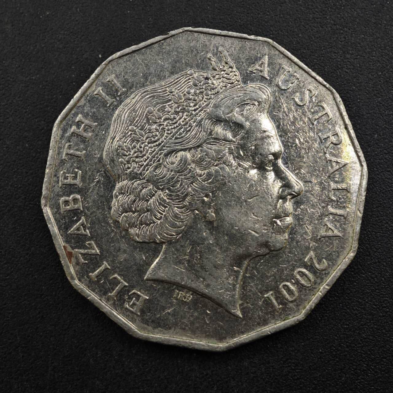 【淘币小摊】实时拍第八百三十七拍   散币银币场   满百包邮可预留二周 每周一统一发货   澳大利亚2001年首府州币50分纪念币