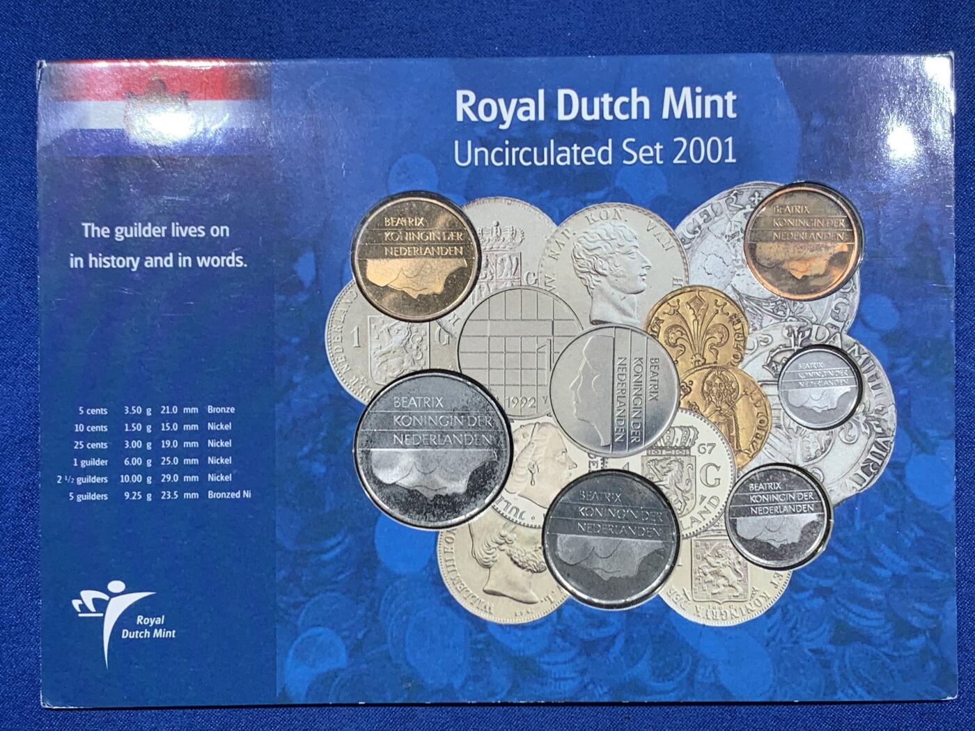 《竞宝斋》第453场 周日，周一 2场连拍 （全场包邮，欢迎送拍） 最后的荷兰币 2001年套装 六枚装